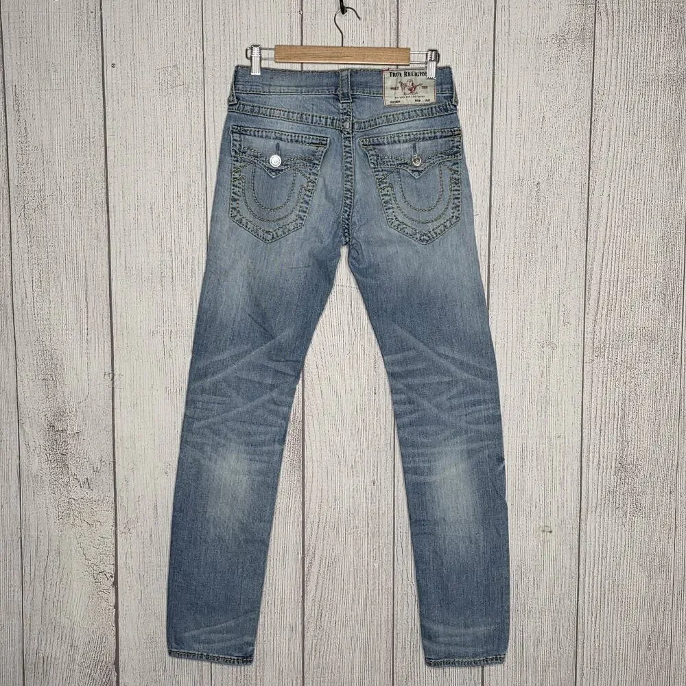 True Religion Rocco Light Wash Relaxed Skinny Jeans Size 30 (29x31.5)